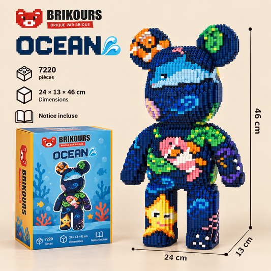 Ours géant à construire – 43-46cm briques | Brikours